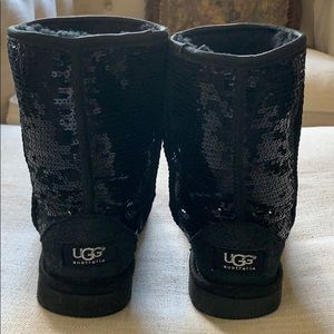 Classic Short Ugg Sequin Black Boot